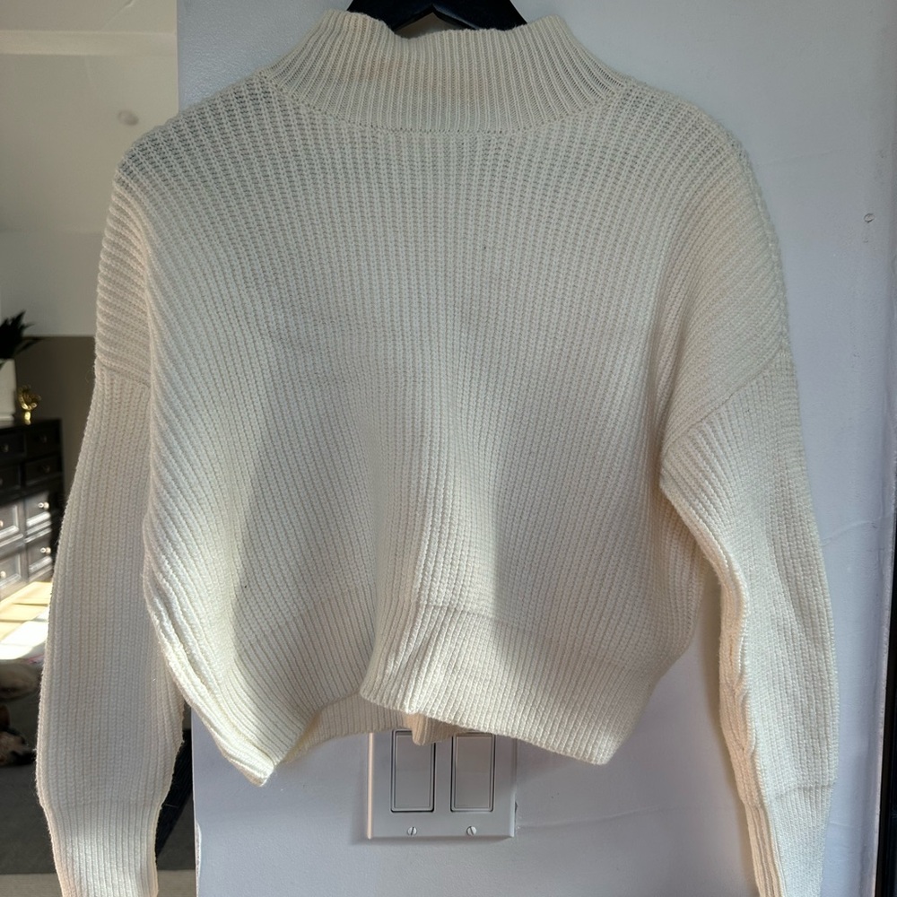 Knot Sisters Cream Cowl Neck Sweater